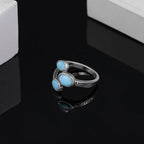 Larimar Trio 925 Sterling Silver Ring