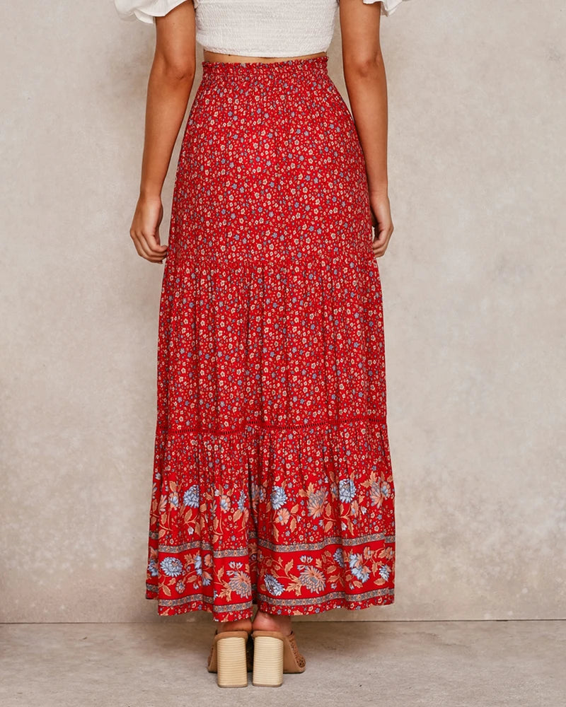Boho Floral Maxi Skirt