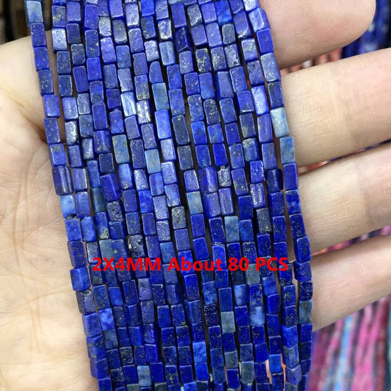 Lapis Lazuli Natural Stone Beads | Loose Spacer Beads for Jewelry Making