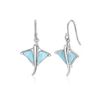 Larimar Stingray Drop Earrings, 925 Sterling Silver