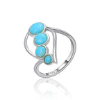Larimar Cascade Open Ring in 925 Sterling Silver