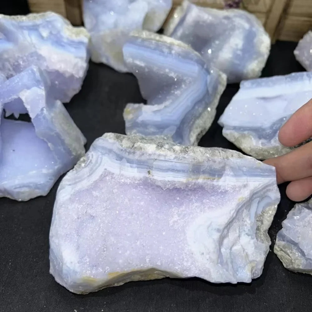 Blue Lace Agate Raw Specimen | Natural Rough Crystal