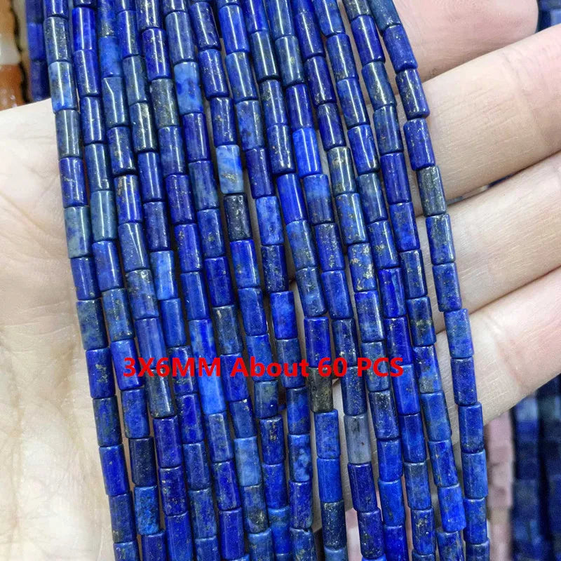 Lapis Lazuli Natural Stone Beads | Loose Spacer Beads for Jewelry Making