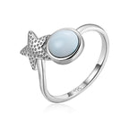 Larimar Sea Star 925 Sterling Silver Ring