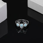 Larimar Cluster 925 Sterling Silver Ring
