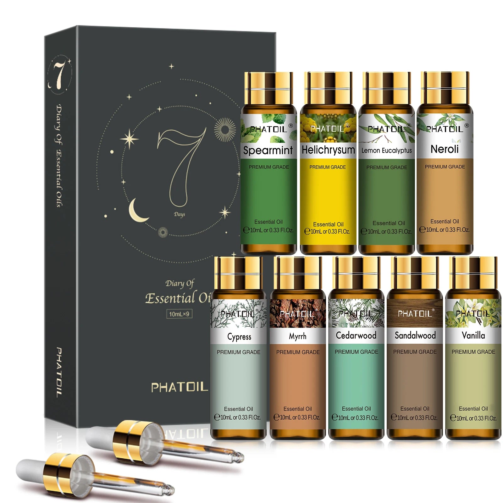 Pure Essential Oils – Singles & 9-Piece Gift Sets | 10ml