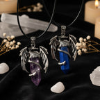 Dragon Crystal Point Pendant Necklace — Natural Gemstone Talisman