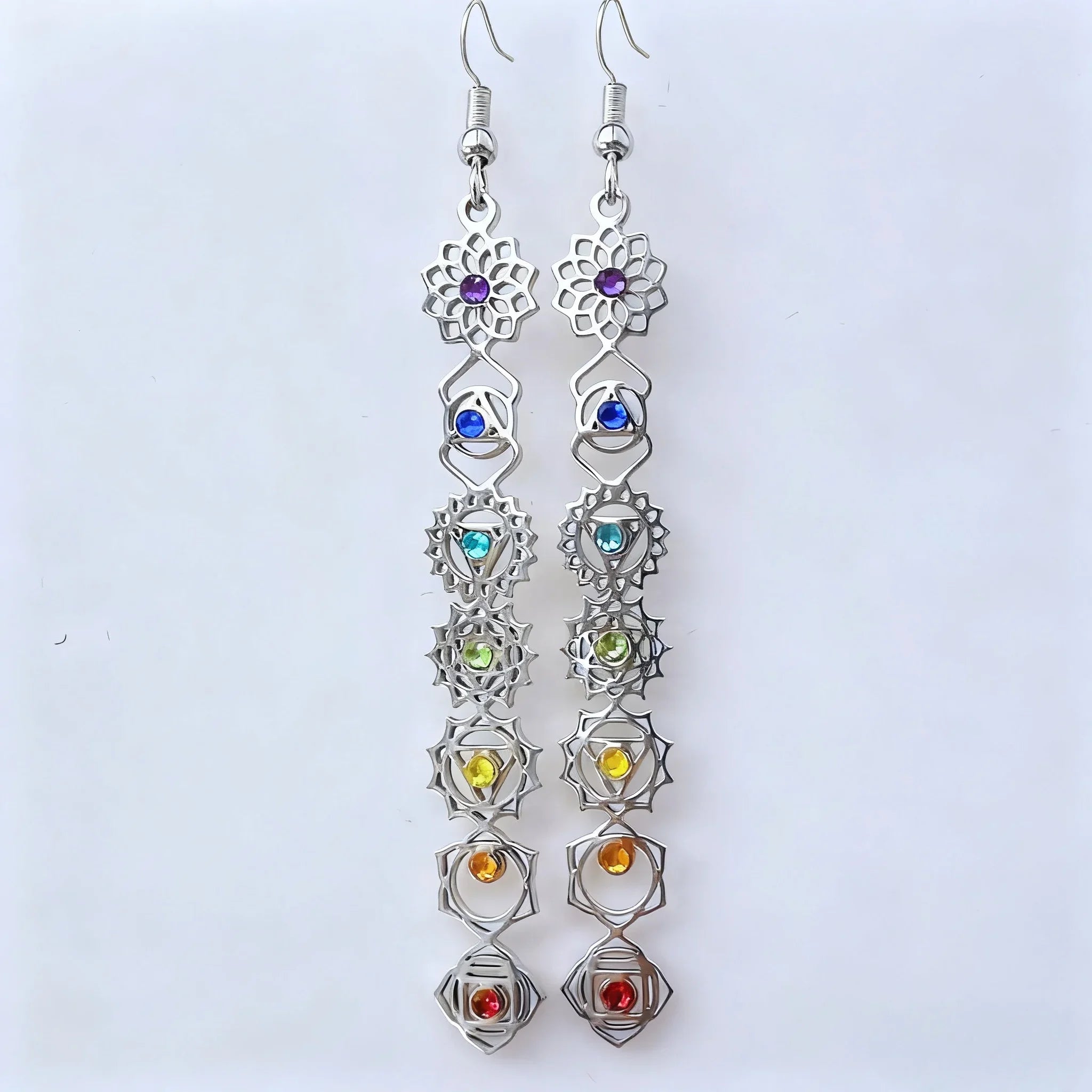7 Chakra Pendant Necklace – Colorful Stone Stainless Steel