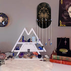 Zodiac & Celestial Crystal Pendulum Display Stand – Arch Wood Wall Shelf