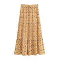 Boho Geometric Floral Maxi Skirt