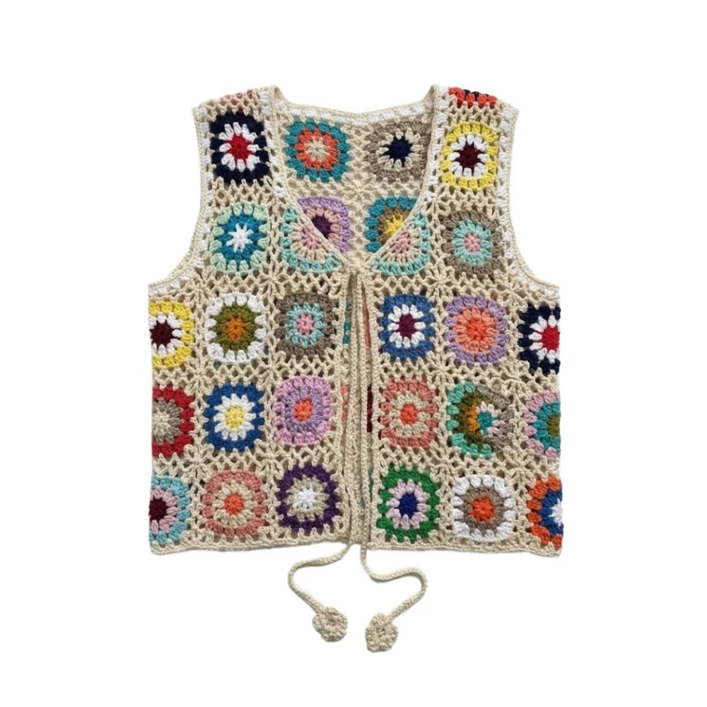 Boho Granny Square Crochet Vest Top