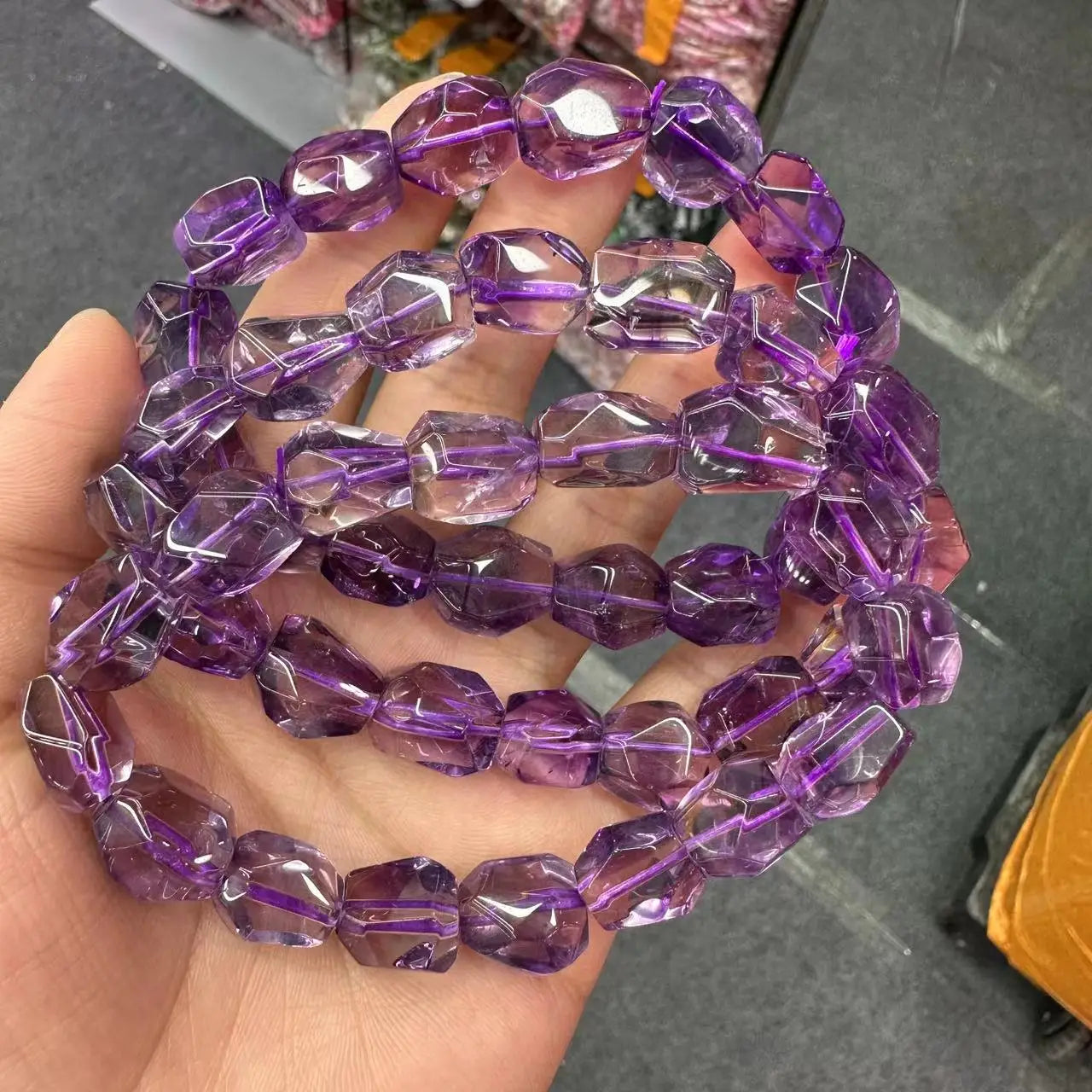 Amethyst Tumbled Bead Bracelet