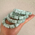 Green Angelite Barrel Bead Bracelet
