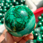 Malachite Crystal Sphere | Natural Green Stone Ball for Healing & Abundance