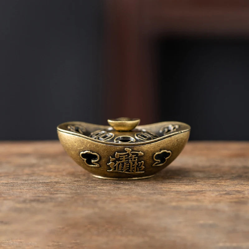 Vintage Alloy Incense Burner — Hollow Three-Legged Censer