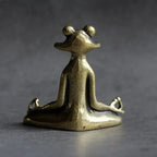 Sitting Zen Frog Incense Holder | Solid Bronze Tea Pet Ornament