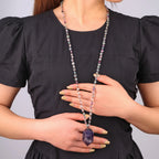 Natural Amethyst Mala Necklace — Handknotted Healing Crystal Jewelry