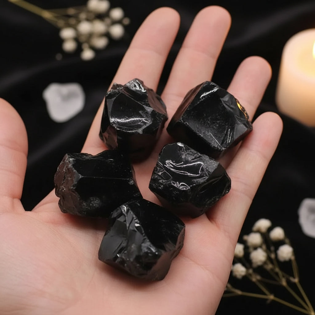 Raw Black Obsidian Rough Stone – Natural Healing Crystal Specimen