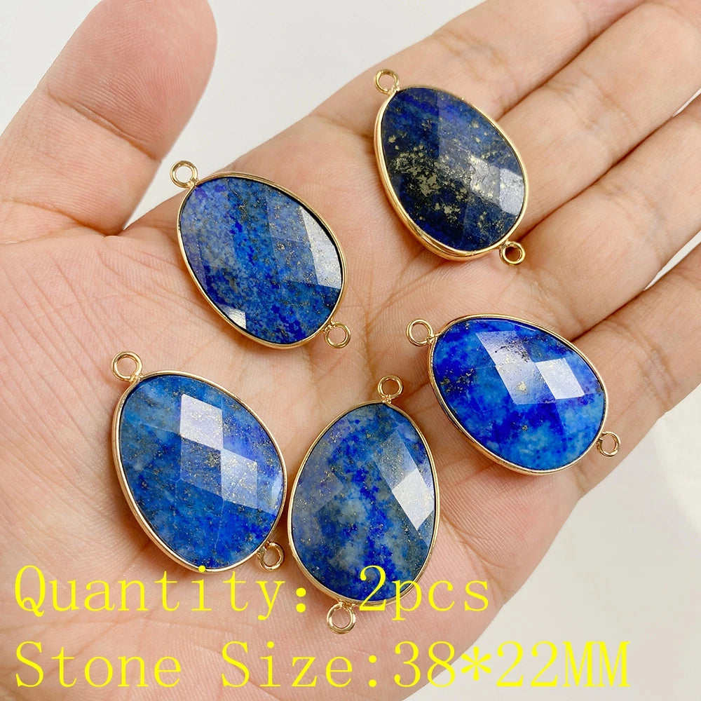 Lapis Lazuli Gemstone Charms & Connectors | Natural Stone Jewelry Making Supplies