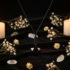 Black Obsidian Hexagram Pendant Necklace — Sacred Geometry Protection Amulet