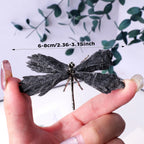 Black Tourmaline Feathered Dragonfly Charm