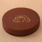 Round Lotus Meditation Zafu Cushion | Linen Floor Pillow for Yoga & Ritual