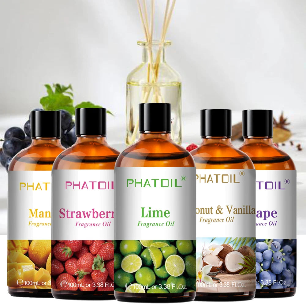 Sweet Fruit Fragrance Oils 100ml with Dropper – 25 Single Scents