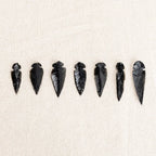 Black Obsidian Arrowheads — Natural Stone Carvings for Reiki, Decor & Jewelry Making (30–50mm)