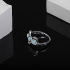 Larimar Cluster 925 Sterling Silver Ring