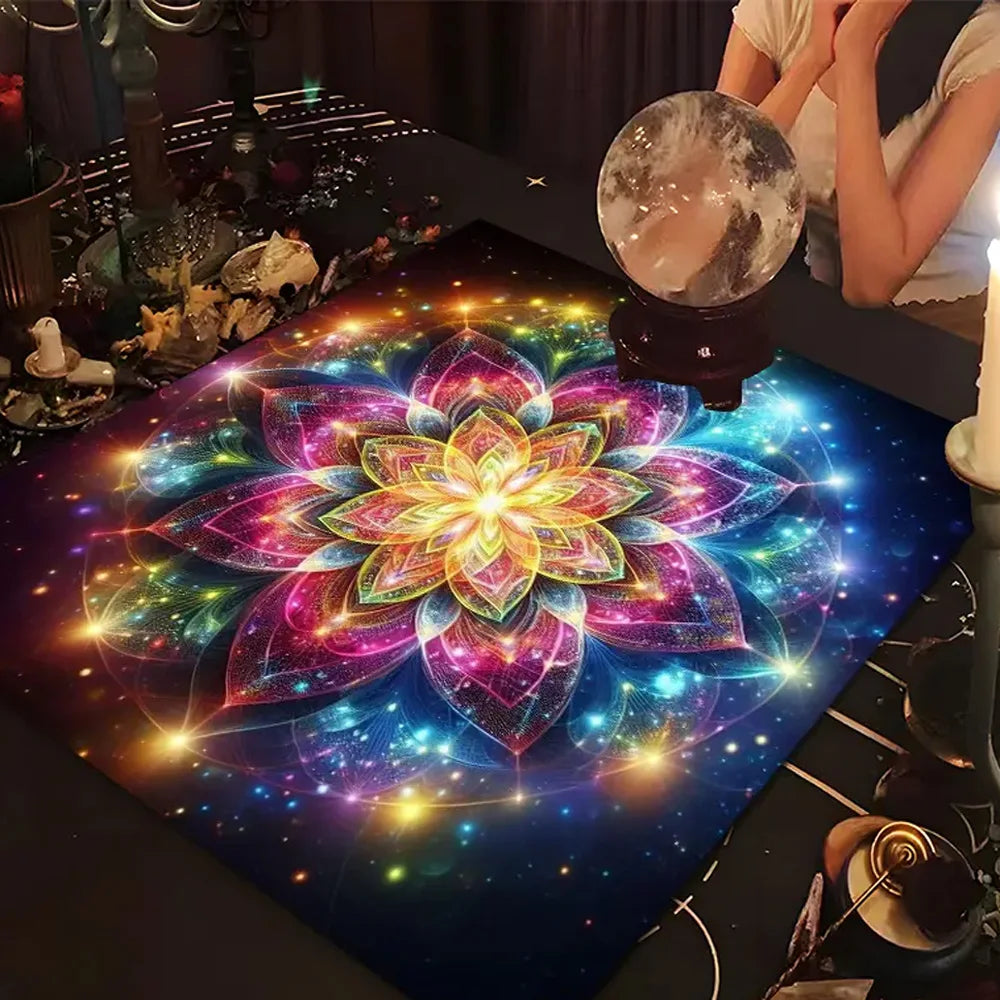 Mandala Flower of Life Altar Cloth — Sacred Geometry Tarot Mat