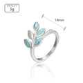 Larimar Olive Leaf Ring in 925 Sterling Silver