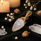 Wire-Wrapped Gemstone Pendant Necklace | Labradorite, Moonstone & Sunstone