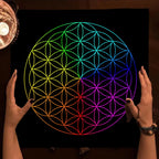 Flower of Life Altar Cloth – Sacred Geometry Tarot Spread & Meditation Mat