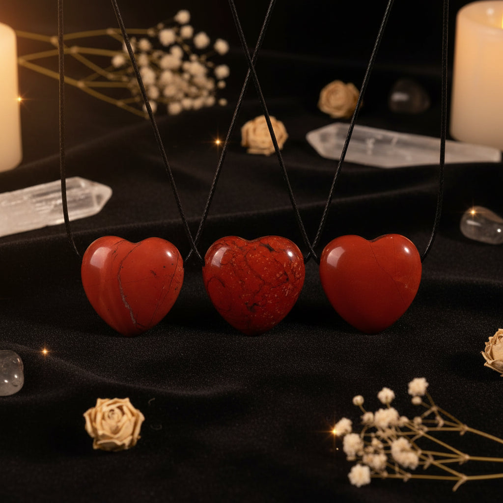Natural Stone Heart Pendant Necklace – Choose Your Crystal