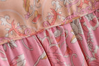 Tassel Tie Floral Lantern Sleeve Mini Dress