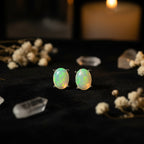 Natural Opal Stud Earrings – Lucky Hope & Gentle Rainbow Light