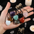 Natural Stone Heart Pendant Necklace – Choose Your Crystal