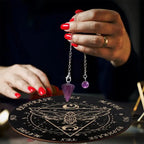 Wooden Pendulum Board — Celestial Moon & Star Divination Plate