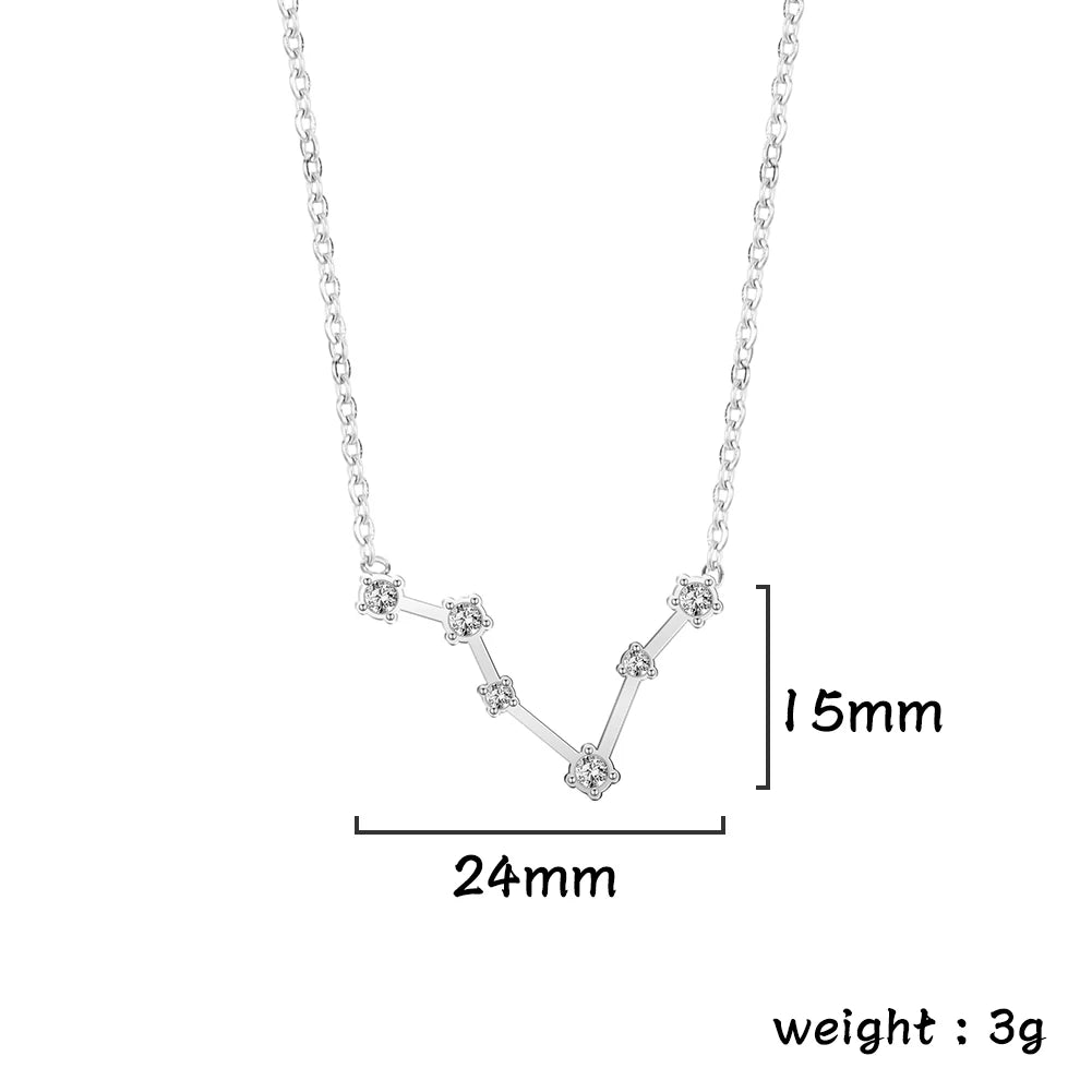 Zodiac Constellation Necklace — Silver & Gold Star Sign Pendant