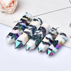 Aura Zebra Crystal Point Tower | Black & White Quartz Obelisk