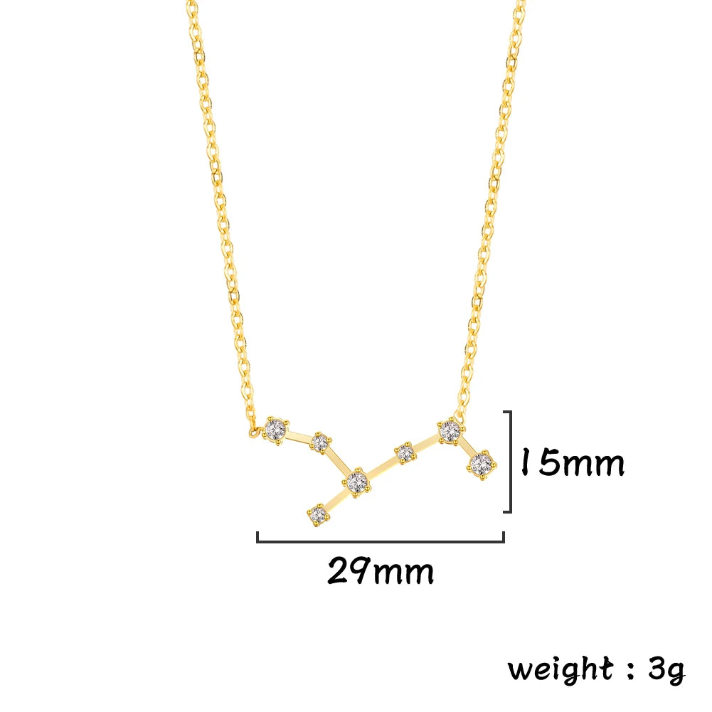 Zodiac Constellation Necklace — Silver & Gold Star Sign Pendant