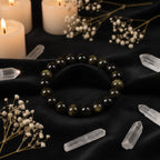 Golden & Silver Obsidian Crystal Bracelet — Protection & Grounding