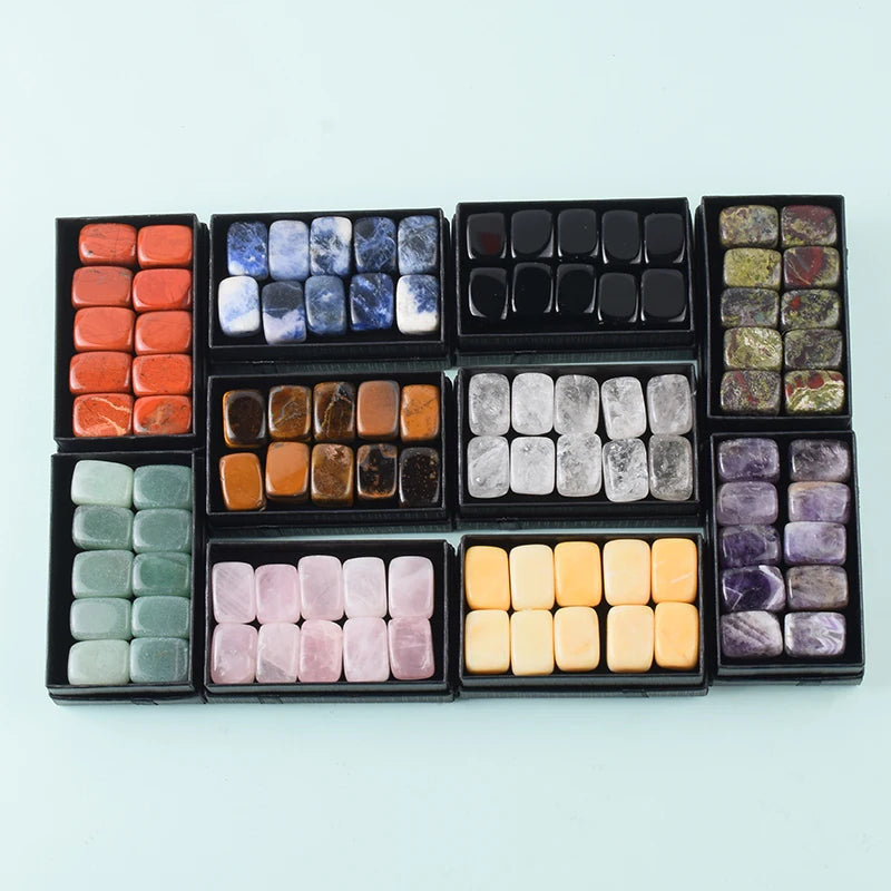 10-Piece Tumbled Crystal Healing Stone Set | Chakra Reiki Gemstones in Gift Box