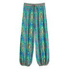 Boho Floral Print Wide-Leg Bloomer Pants