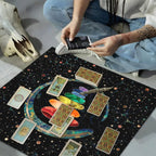 Chakra Crystal Tower Altar Cloth — Spiritual Energy Grid Tarot Mat