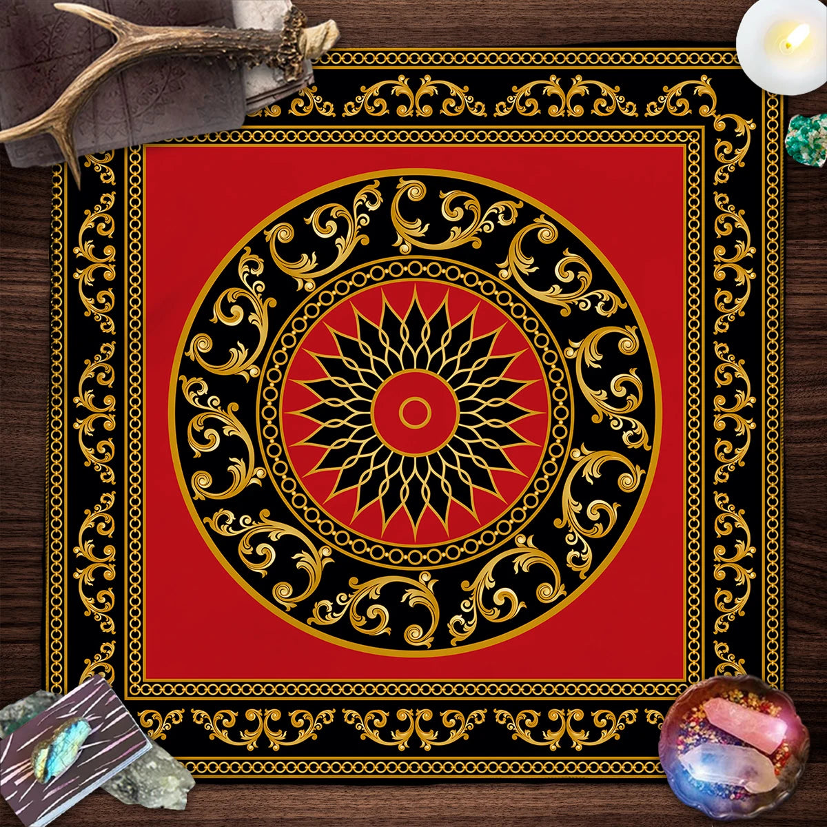 Mandala Flower of Life Altar Cloth — Sacred Geometry Tarot Mat