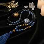 Tiger Eye & Black Onyx 108 Mala Bead Necklace | Meditation Prayer Rosary
