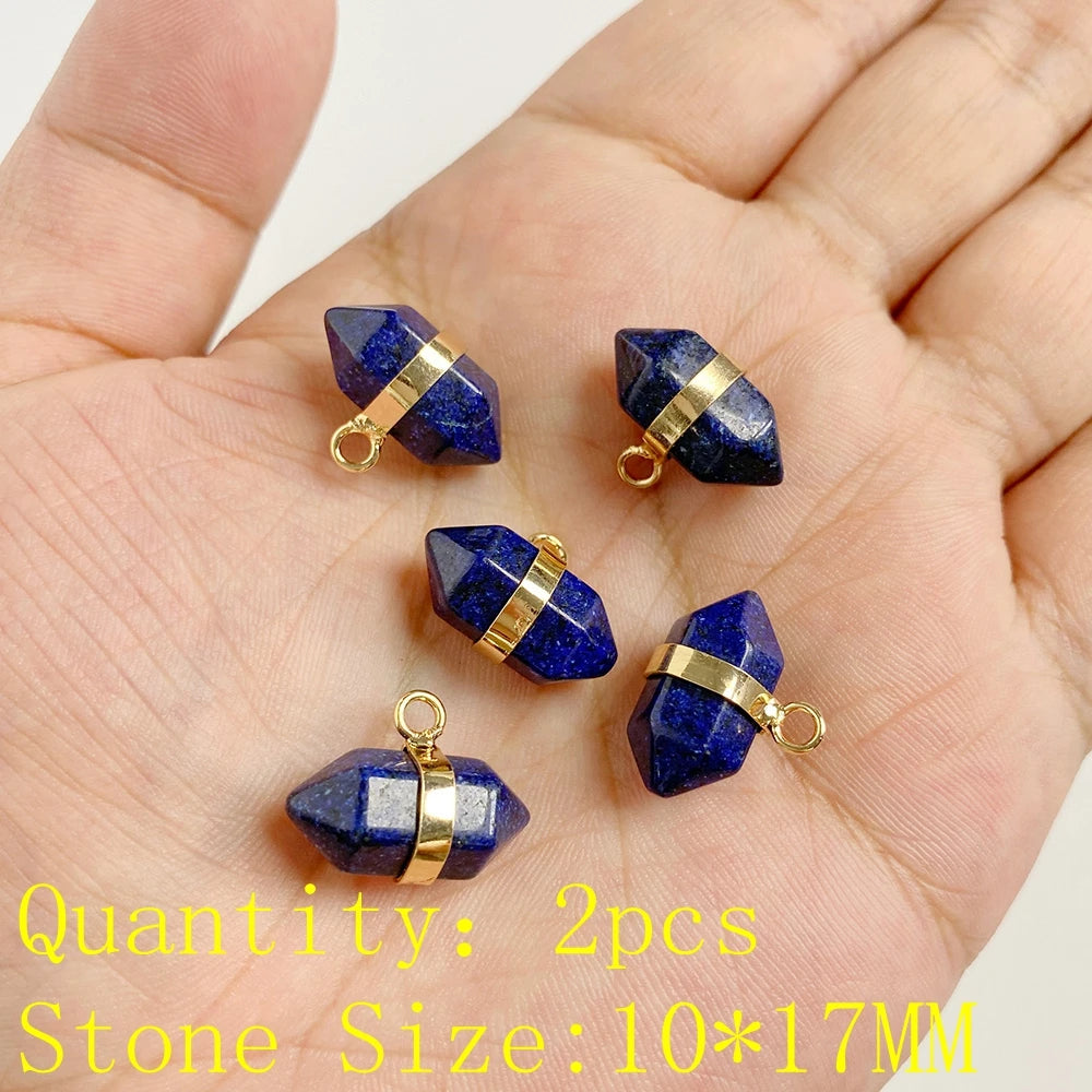 Lapis Lazuli Gemstone Charms & Connectors | Natural Stone Jewelry Making Supplies