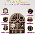Sun & Moon Crystal Display Shelf – Wooden Wall Hanging Organizer