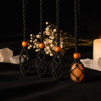 Macramé Mesh Pocket Crystal Necklace Cord | Adjustable Braided Pendant Holder